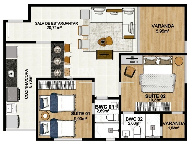 Apartamento, 2 quartos, 124 m² - Foto 5