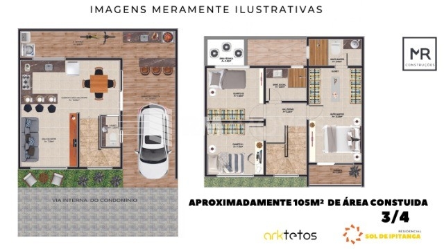 Casa de Condomínio, 3 quartos - Foto 2