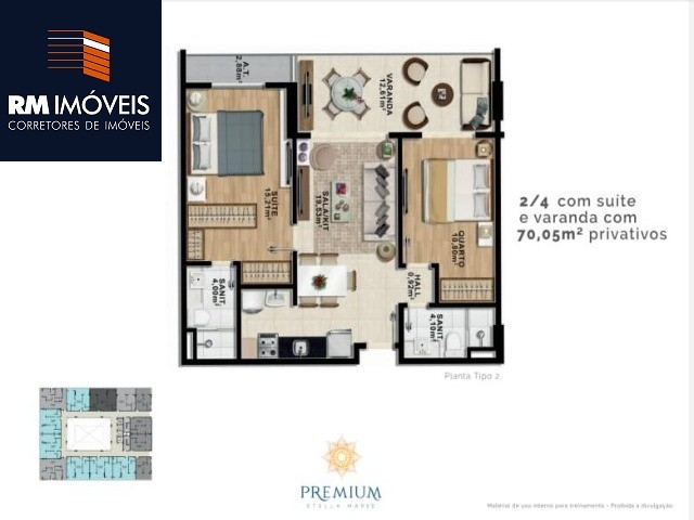 Apartamento à venda com 1 quarto, 46m² - Foto 9